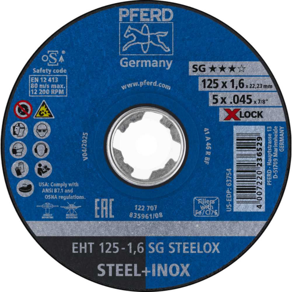 PFERD Trennscheiben EHT 125-1,6 SG STEELOX/X-LOCK