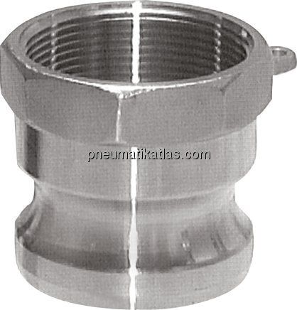 Kamlock-Stecker (A) Rp 1/2"(IG), Edelstahl (1.4408)