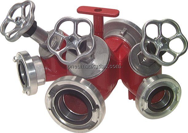 Storz-Verteiler 52-C -> 52-C & 52-C & 52-C, Ventilabsperrung