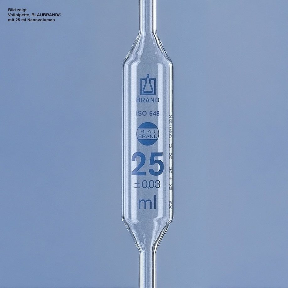 Vollpipette, BLAUBRAND, Klasse AS, 2 ml1 Marke, AR-Glas, DE-M gekennzeichnetVE = 12 Stck.