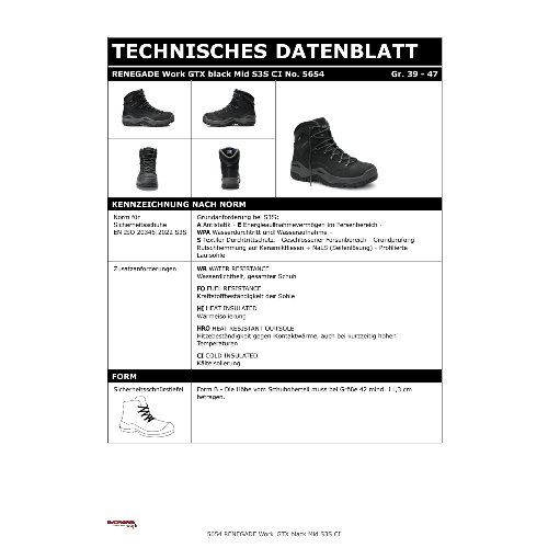 Lowa Sicherheitsstiefel RENEGADE Work GTX Mid S3S