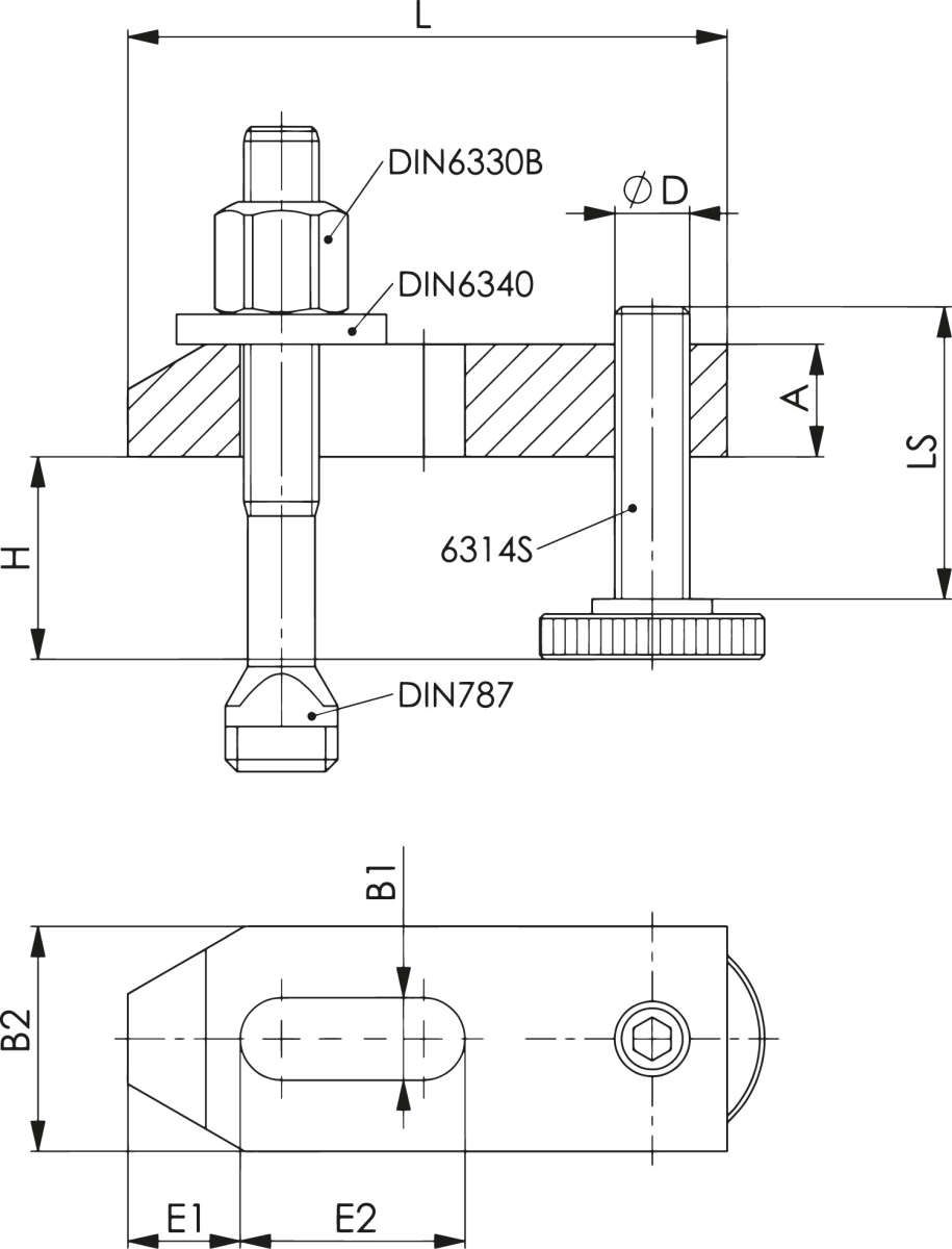 Spanneisen DIN6314V verstärkt 12/10-40 mm AMF