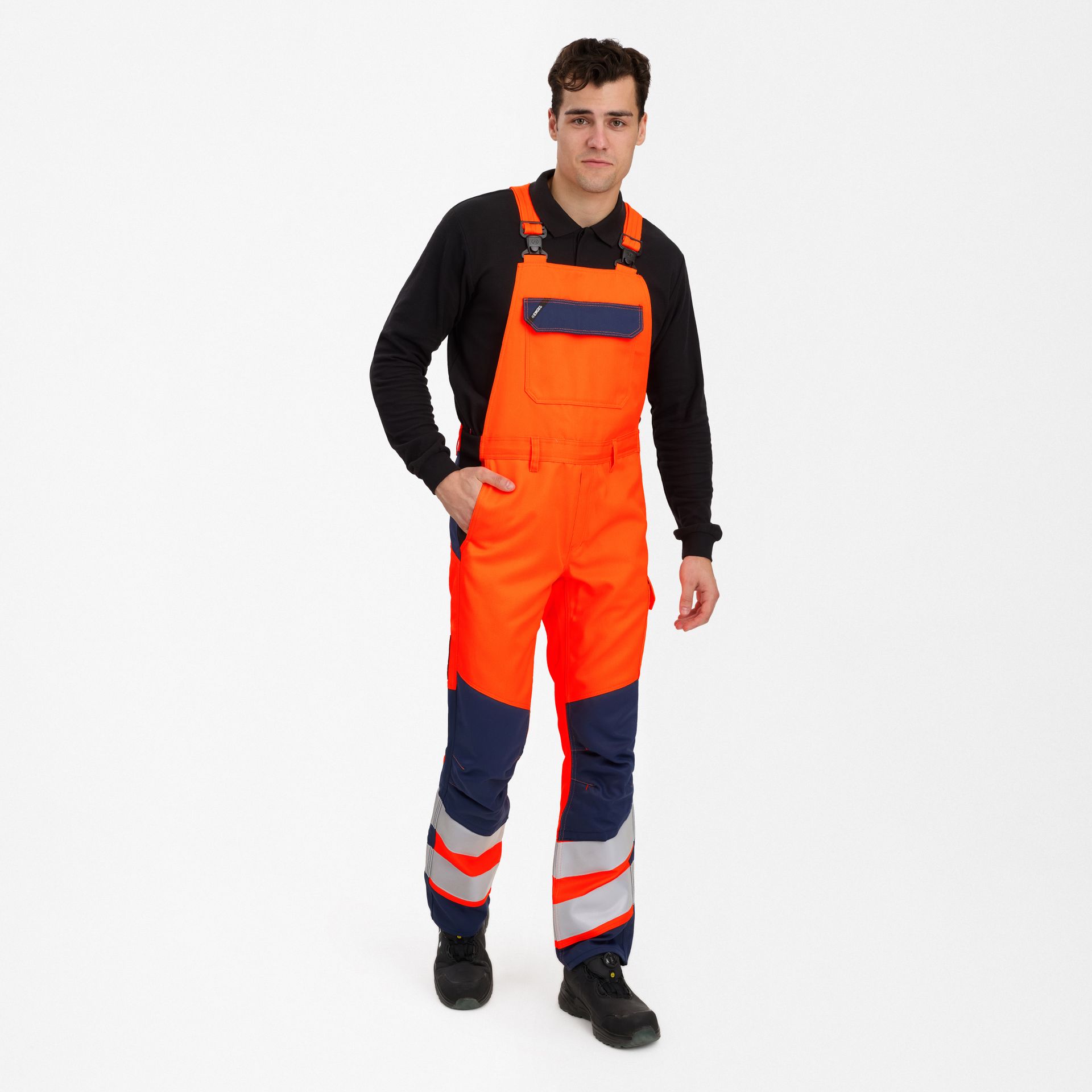 Safety+ Latzhose Orange/Blue ink, Gr. 62