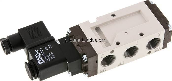 5/2-Wege Magnetventil, G 3/8", Federrückstellung, 24 V=