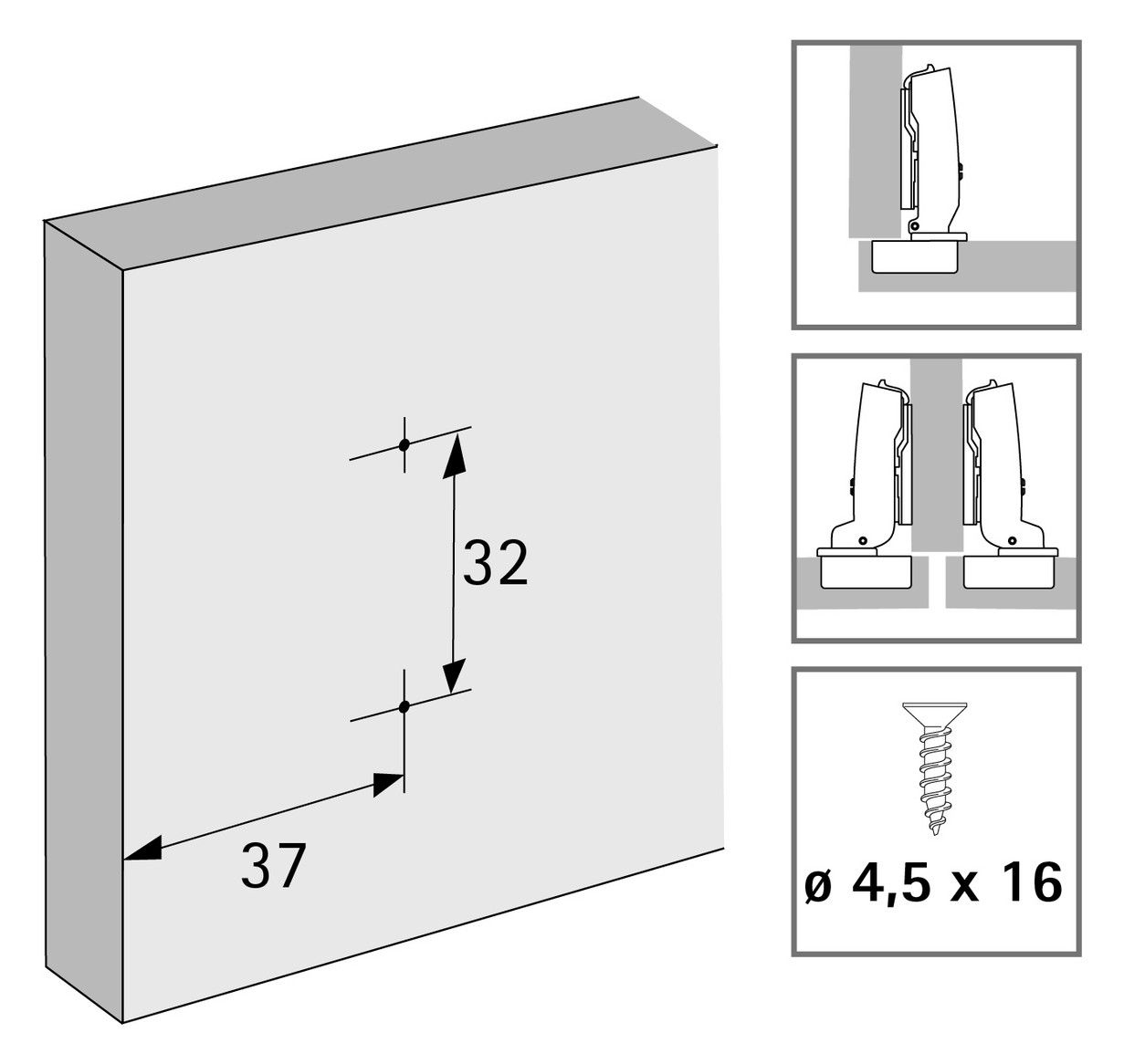 HETTICH Kreuzmontageplatte D=0,0mm