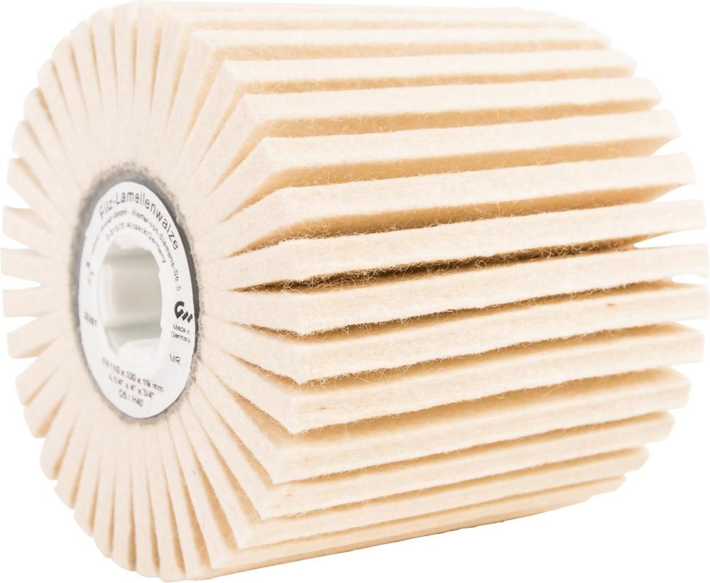 Lamellenpolierwalze Filz 100x100x19mm D5 H25 FORMAT