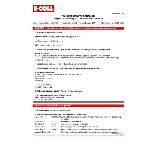 Brennerreiniger-Spray 500ml E-COLL