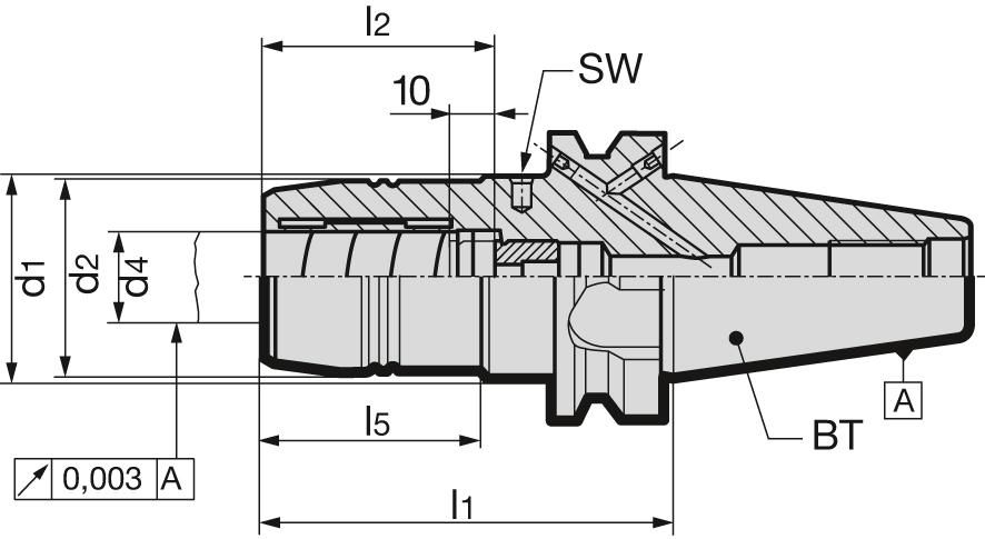 Hydrodehn-Spannfutter JIS6339 ADB BT40 6x90mm GÜHRING