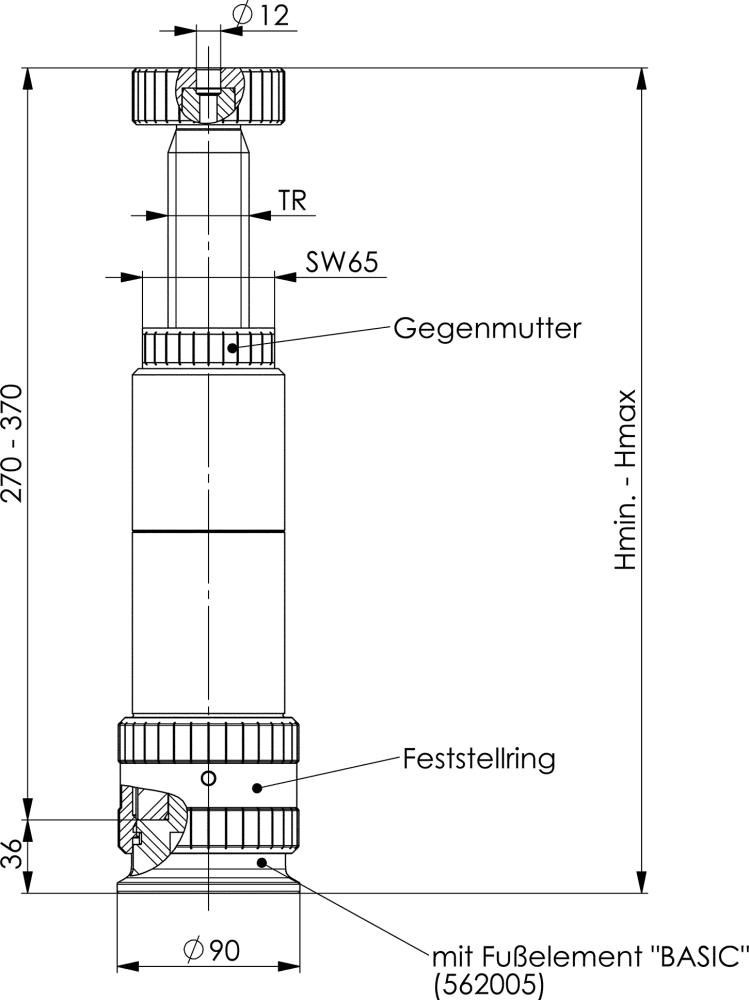 Schraubbockelement 6425S-406mm AMF