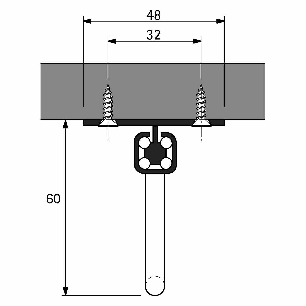 Quadro-Kleiderbügelh 400mm Silber