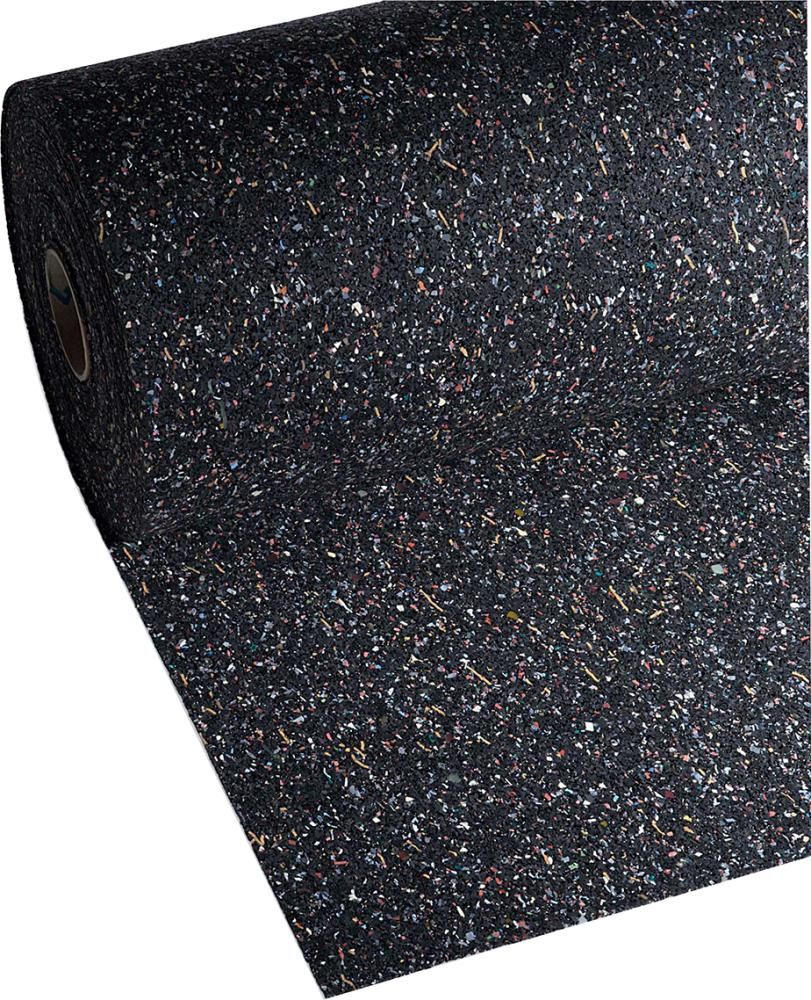 Recyclingmatte Gummi/PU, schwarz-bunt 3mm, 1500mm 5m