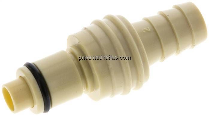 Kupplungsstecker (LC) mit Schlauchtülle, Polypropylen (beige)