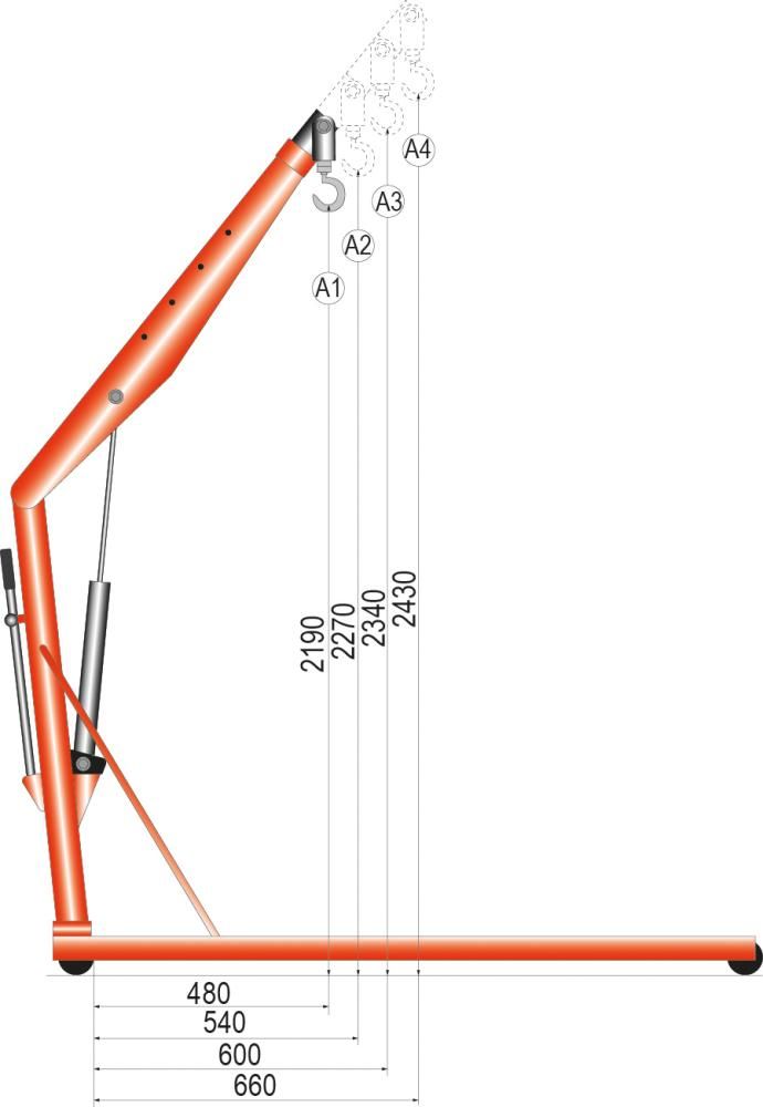 Werkstattkran WK ECO PRO Tragkraft 700-1000 kg paralell