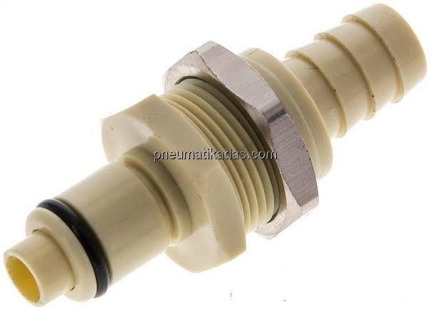 Schott-Kupplungsstecker (LC) mit Schlauchtülle, Polypropylen (beige)