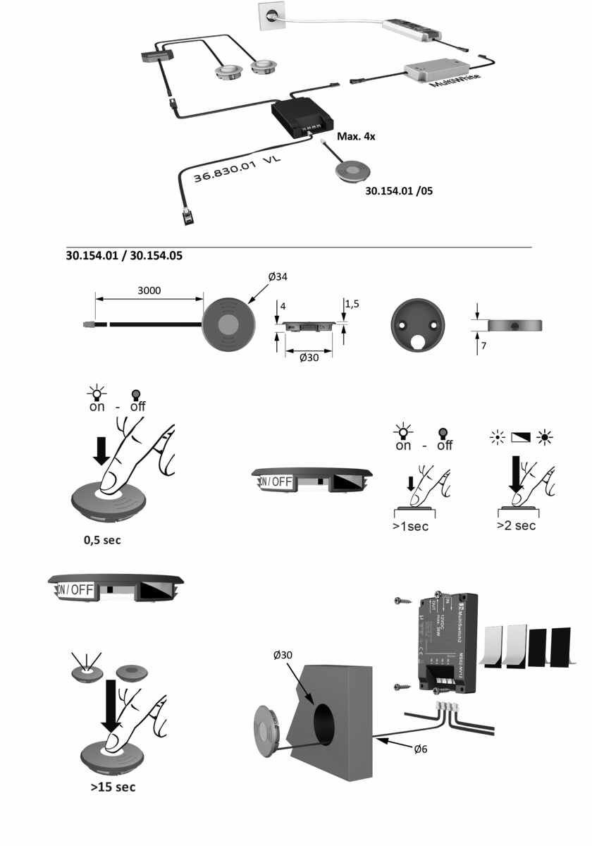 MultiSwitch2 Touchdimmer Ein- u. Aufbau
