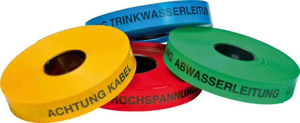 Trassen-Warnband 250 m Acht. Niederspannungskab.gelb