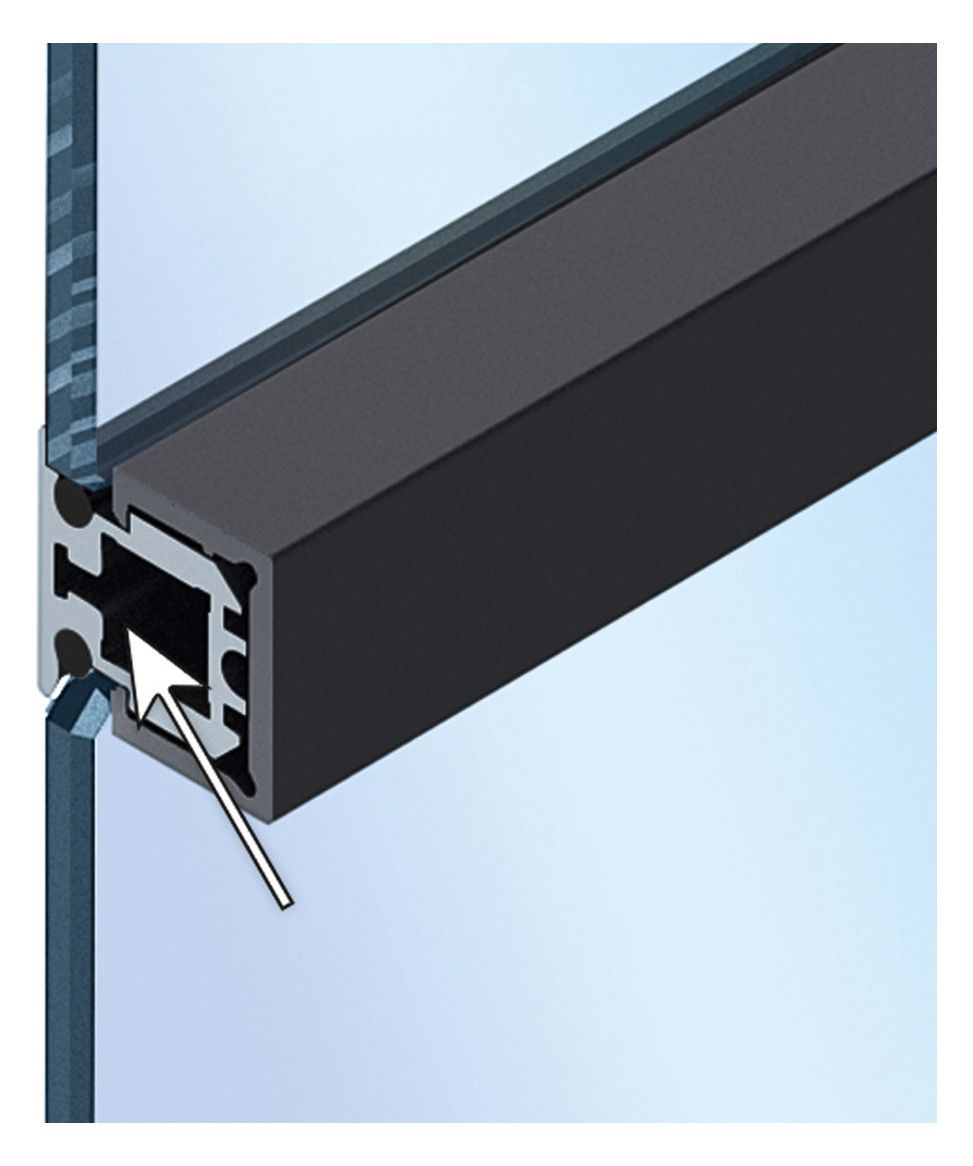 HETTICH CADRO Glas-Mittelprofil 4MM EDS OP 3000