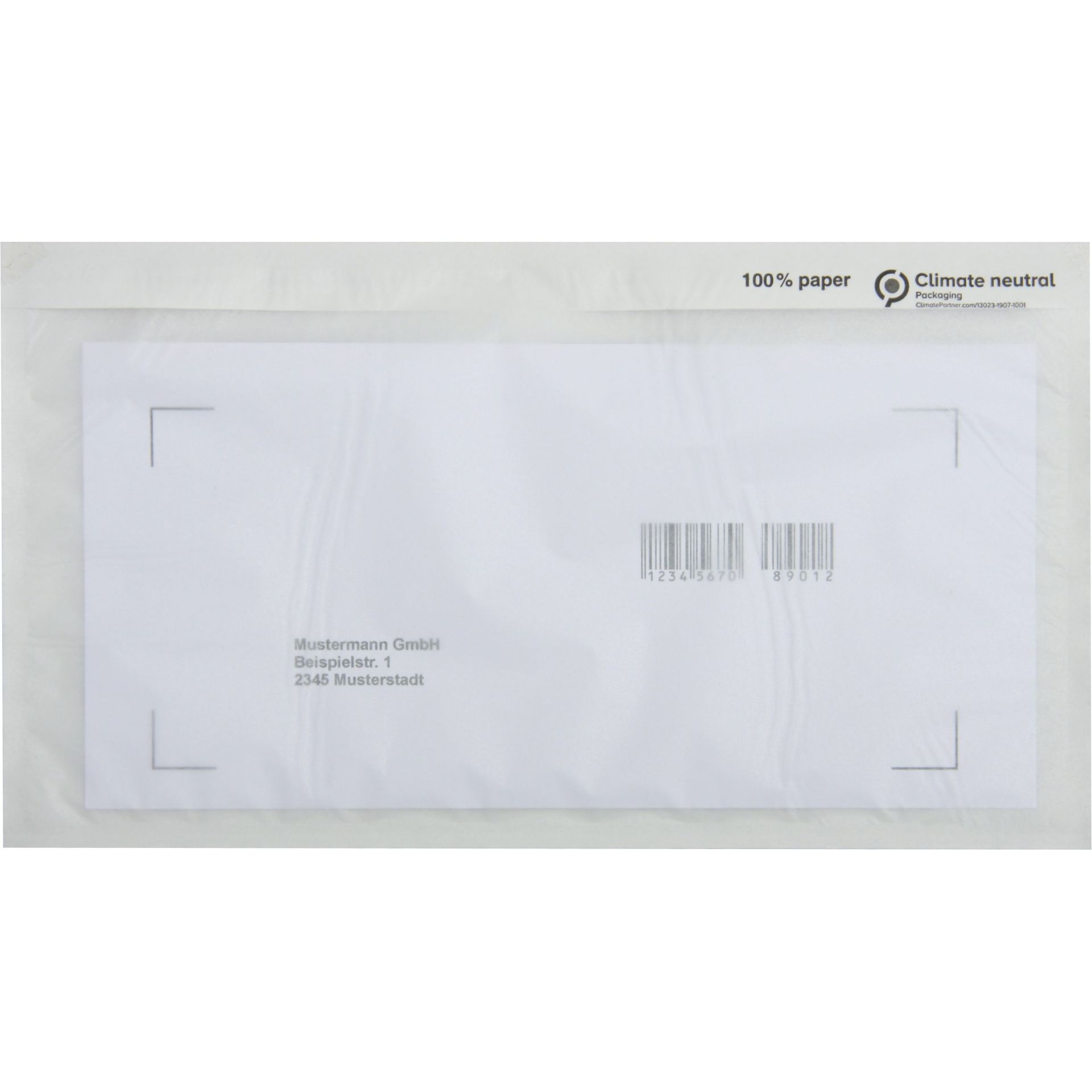 Begleitpapiertasche DL 240x135mm o.Druck 250St