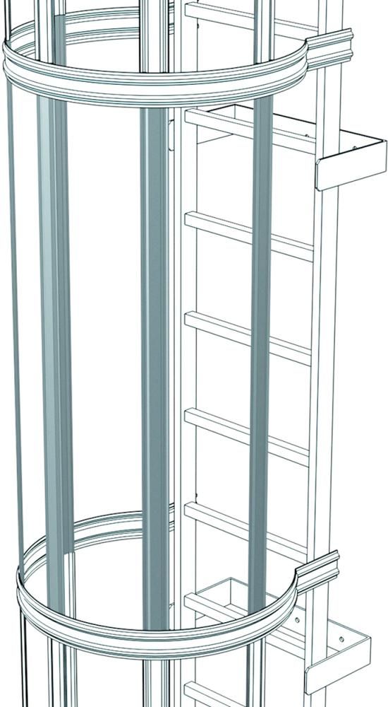 Rückenschutzstrebe Länge 1400 mm Aluminium eloxiert ZARGES