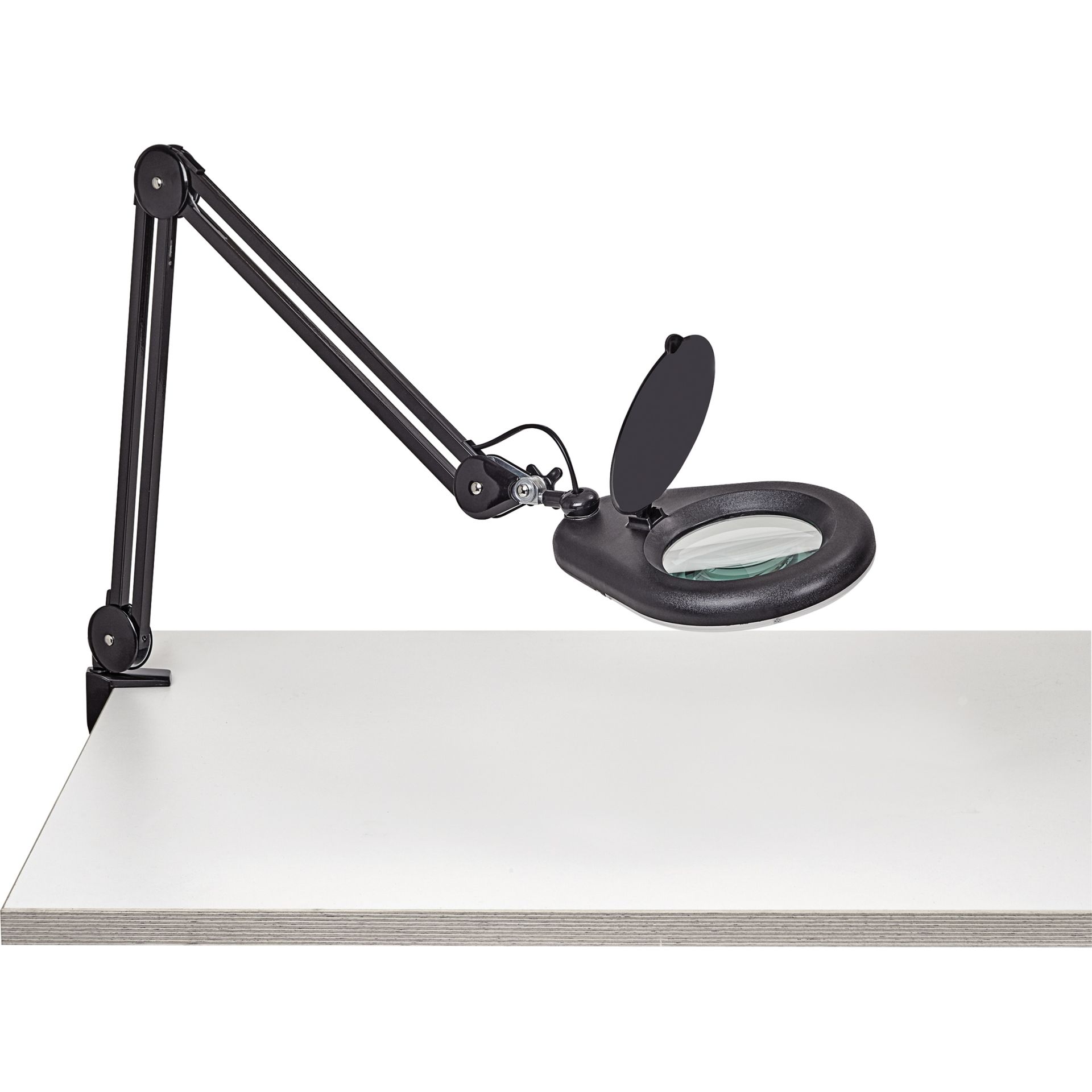LED-Lupenleuchte  viso Klemmfuß sw