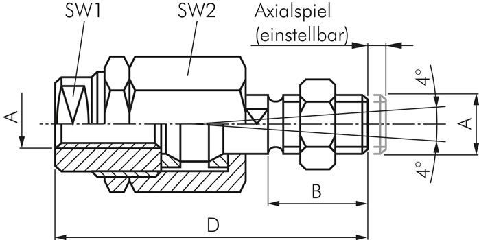 Flexokupplung M 12x1,25, Stahl verzinkt