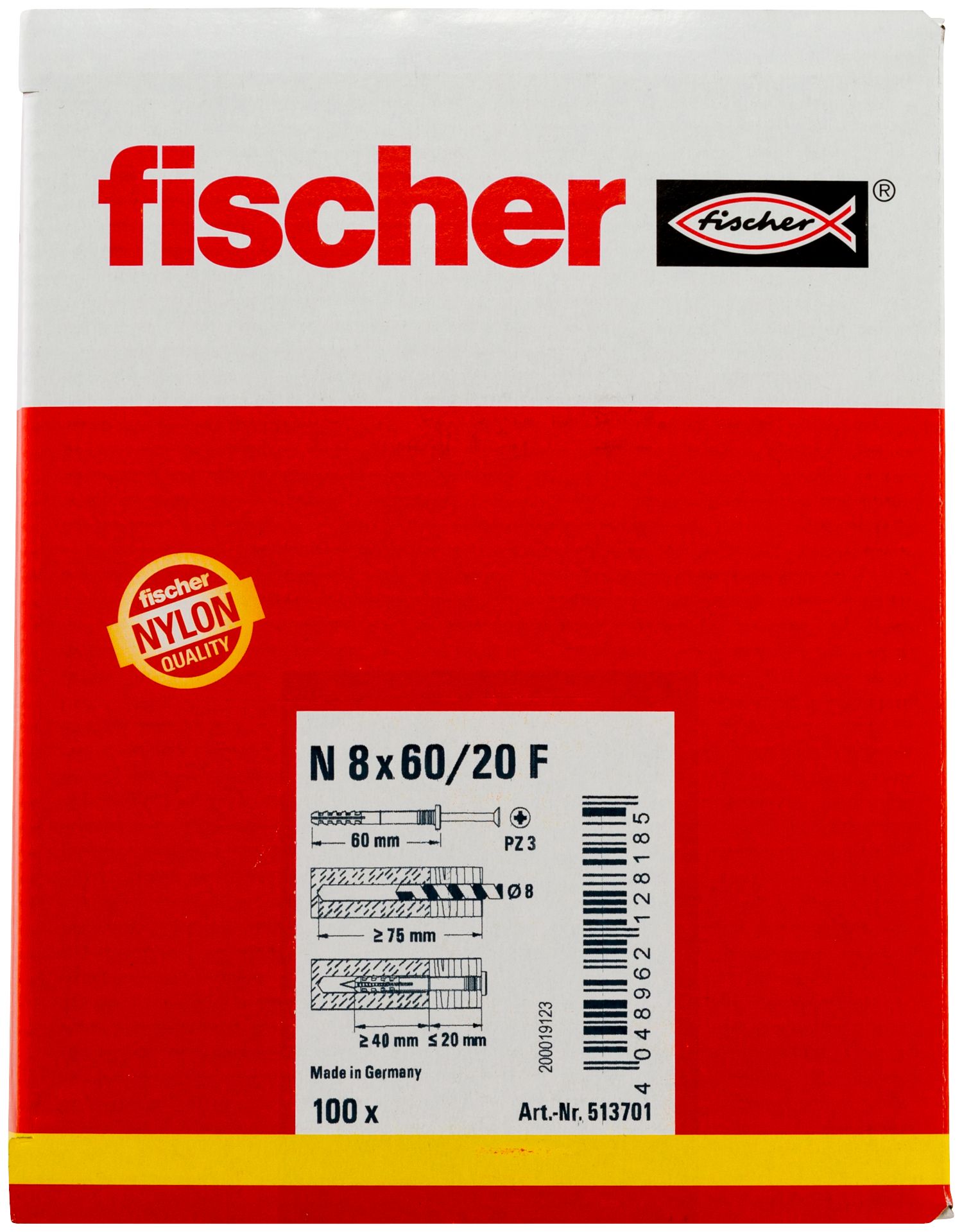 Nageldübel N 8x60/20 F (100)
