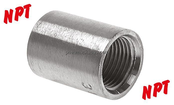 Rundmuffe NPT 1/8"-NPT 1/8", 1.4408