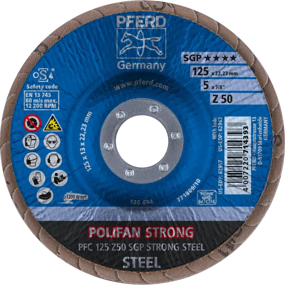 PFERD POLIFAN STRONG Fächerscheibe PFC 125x22,23mm konisch Z50