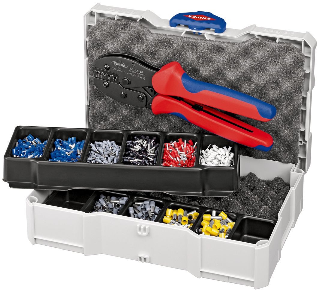 KNIPEX Crimp-Sortiment für Aderendhülsen 1 x 97 52 38, 7 x Aderendhülsen Sets 265 mm