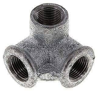 Winkelverteiler 3 x Rp 3/8" (IG), Temperguss verzinkt
