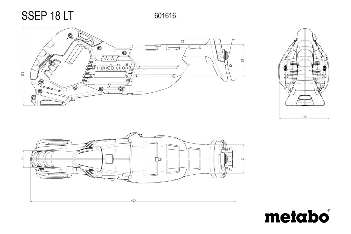 Akku-Säbelsäge solo SSEP 18 LT Metabo ohne Akku ohne Ladegerät metaBOX