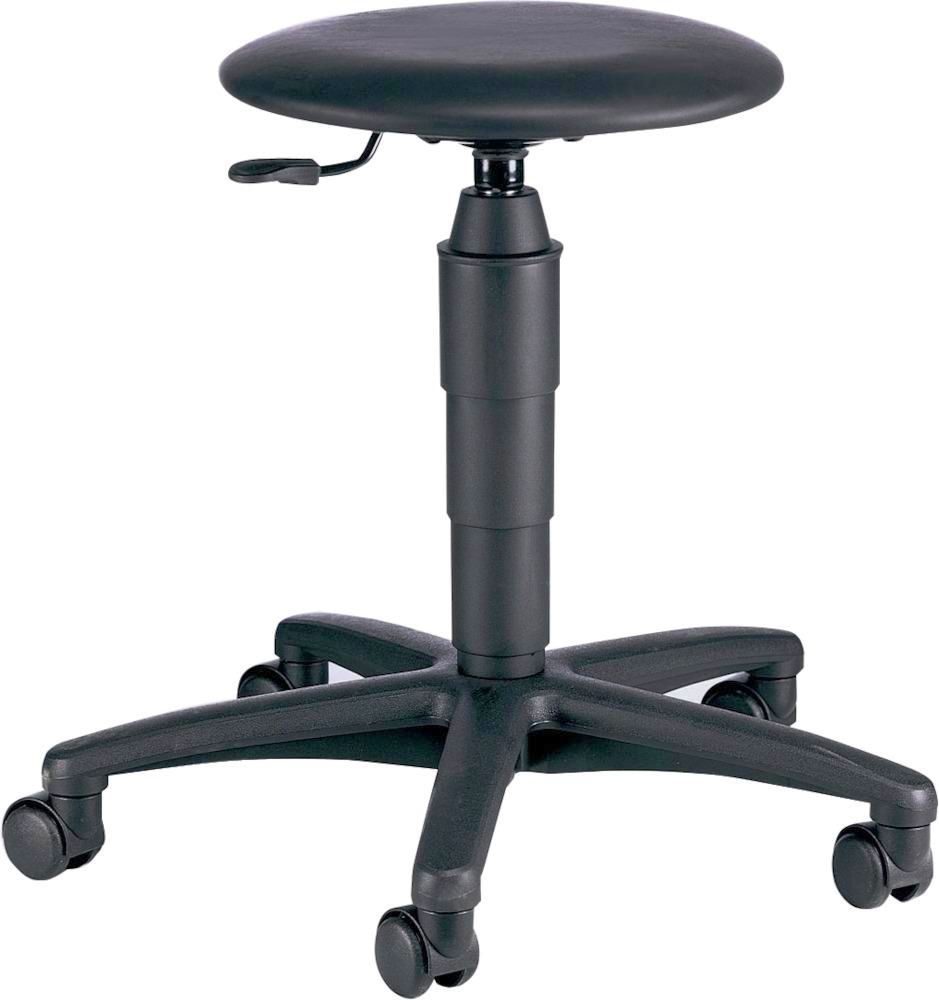 Drehhocker TEC 60 Kunstledersitz schwarz Sitzhöhe 400-530 mm mit Rollen