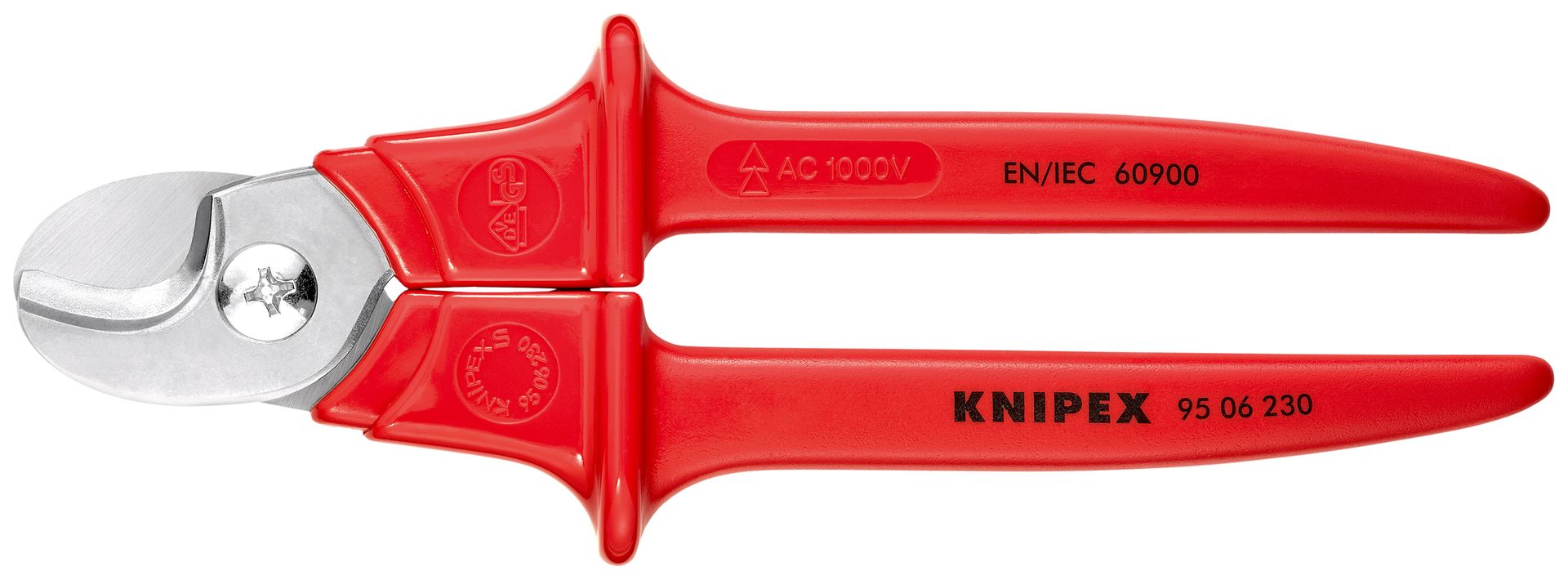 KNIPEX Kabelschere Griffe mit Kunststoff umspritzt isoliert,