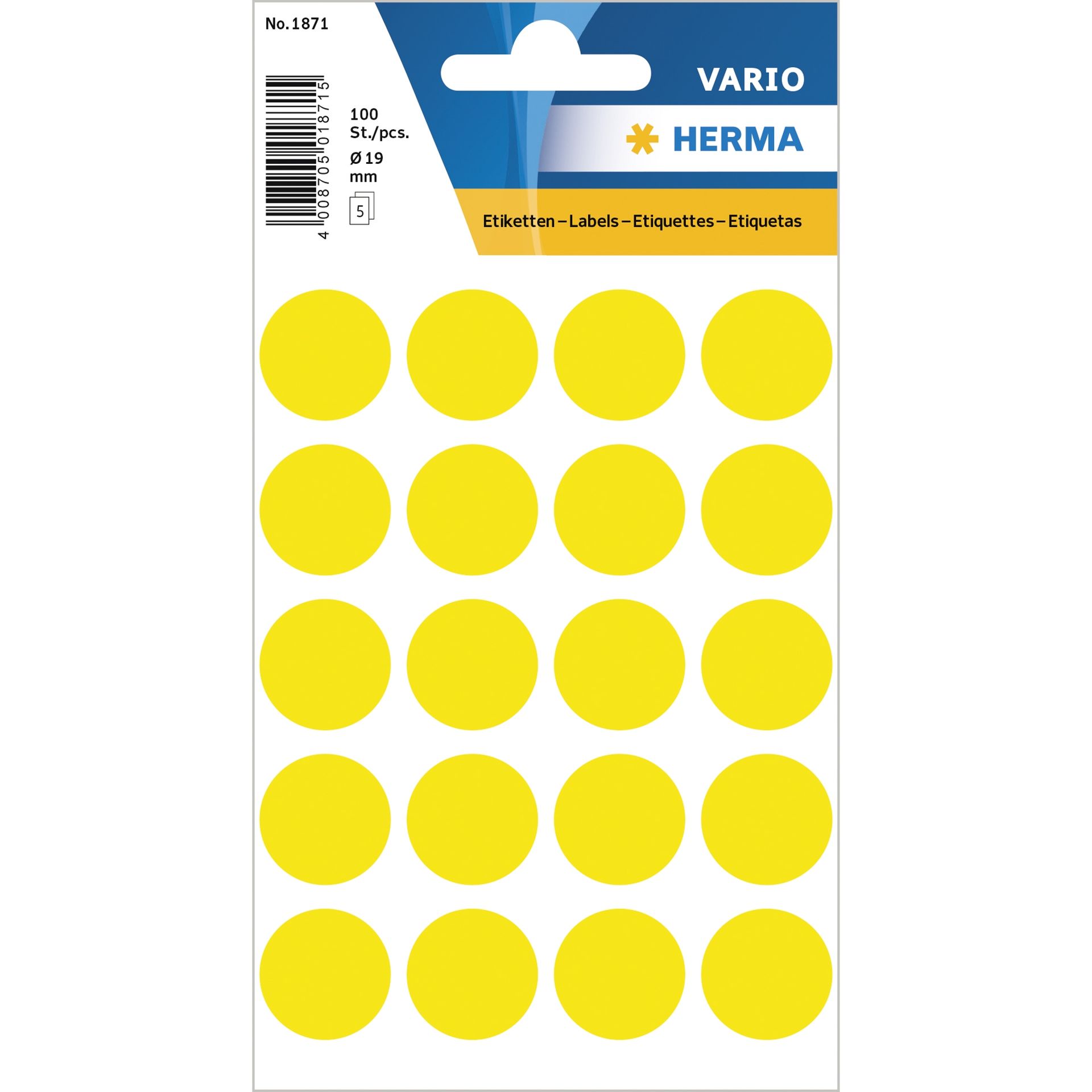 Markierungspunkt 19mm gelb 100 St./Pack.