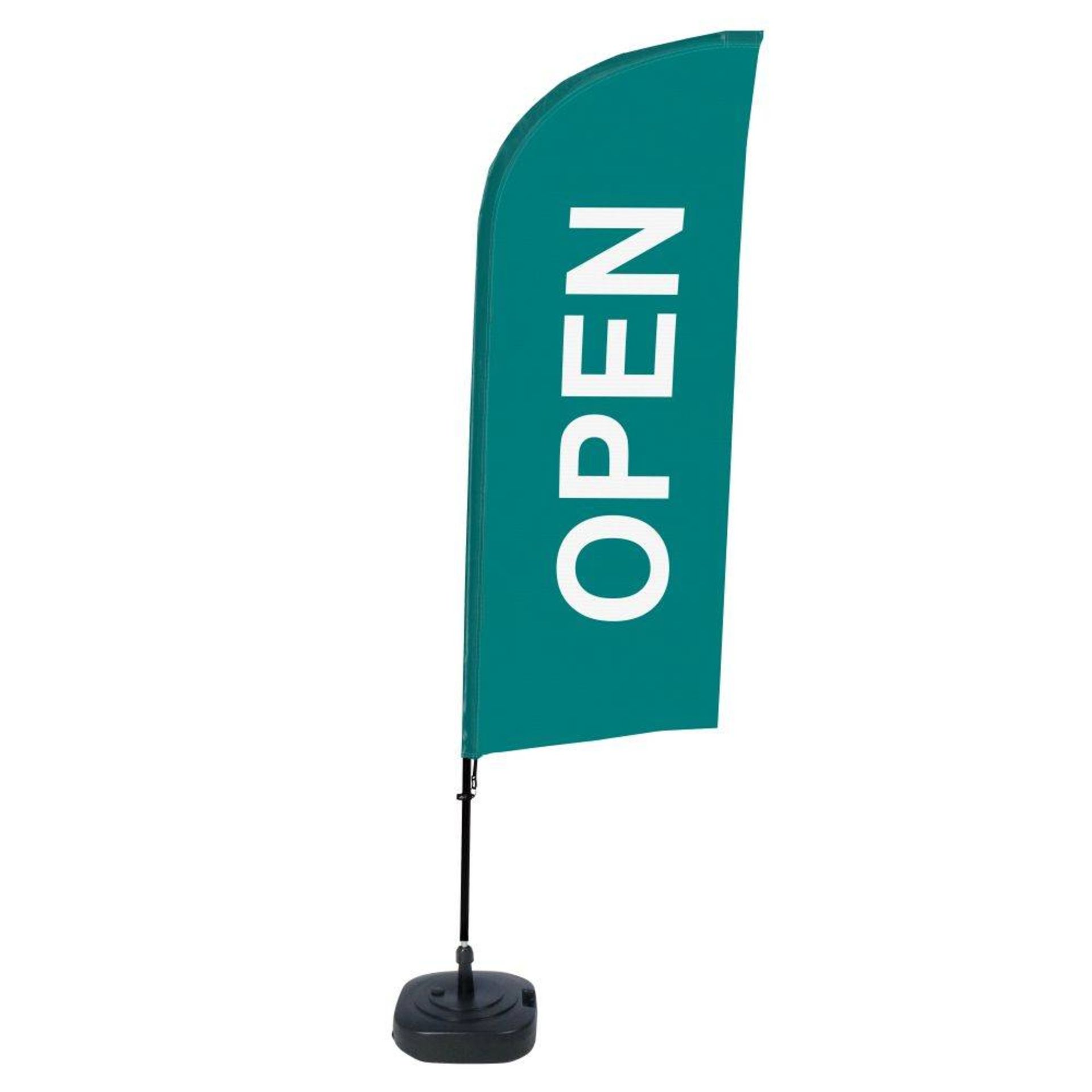 Beachflag Geöffnet gn englisch