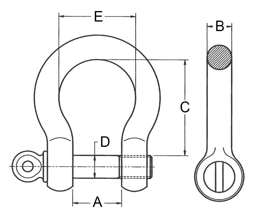 hochfester Schäkel, Form: A