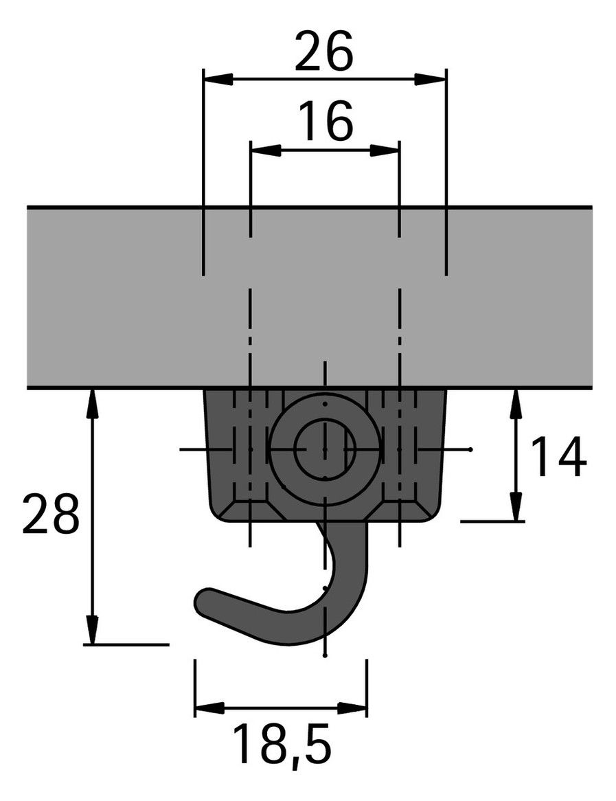 HETTICH Set Zylinder-Drehstangenschloss 25mm Z23