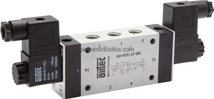 5/2-Wege Magnetimpulsventil mit Fremdluftanschluss, G 1/8"