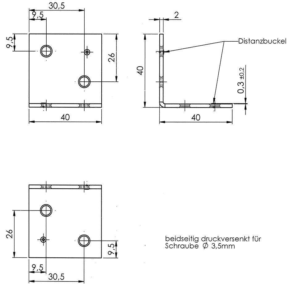 Breitwinkel verzinkt 50 x 50mm Nr. 177050Z VORMANN
