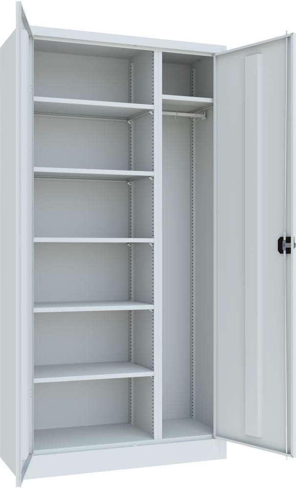 Flügeltürenschrank (2/3) 5 Boden und 1 Stange RAL 7035 B1000xT400xH1950mm