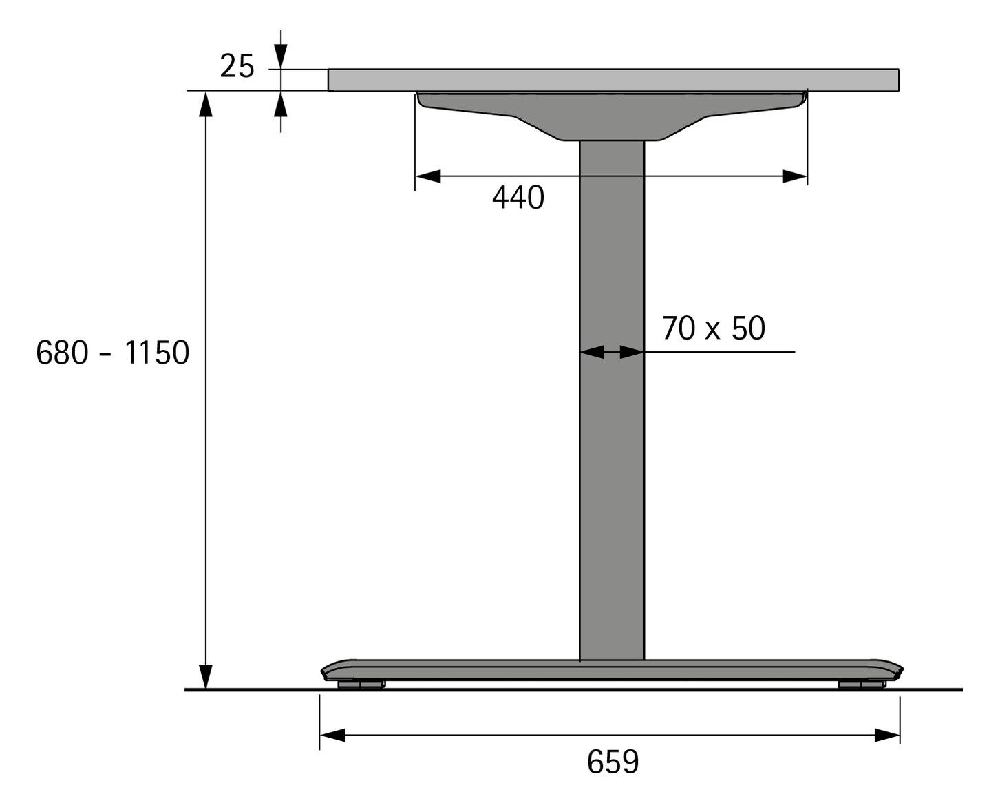 HETTICH Tischgestell Change Top Eco