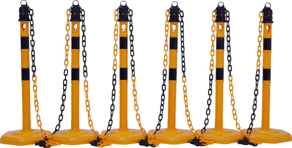 Kettenpfosten - Set, g/s 6 Pfosten + 5x3m Kette