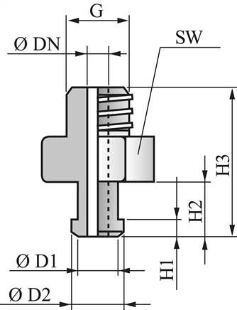 Saugerhalter, Typ A, M 5 (AG), Aluminium