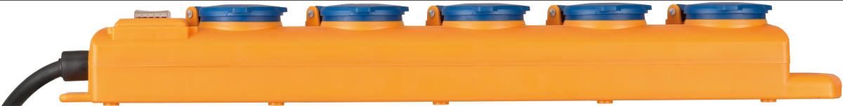 Super-Solid SL 554 DE IP54 Steckdosenverteiler 5-fach gelb/blau 2m H07RN-F3G1,5 mit Schalter