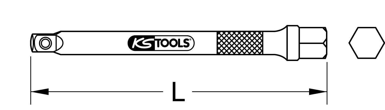 KS Tools 1/4" Verlängerung mit Antriebssechskant