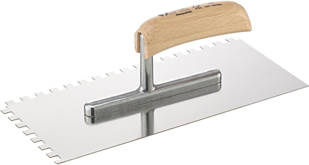 Glättekelle 280x130mm gezahnt 8x8mm rostfrei
