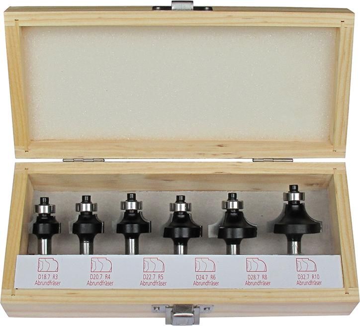 FORTIS Abrundfräser-Satz HW S8 6-tlg. im Holzk.