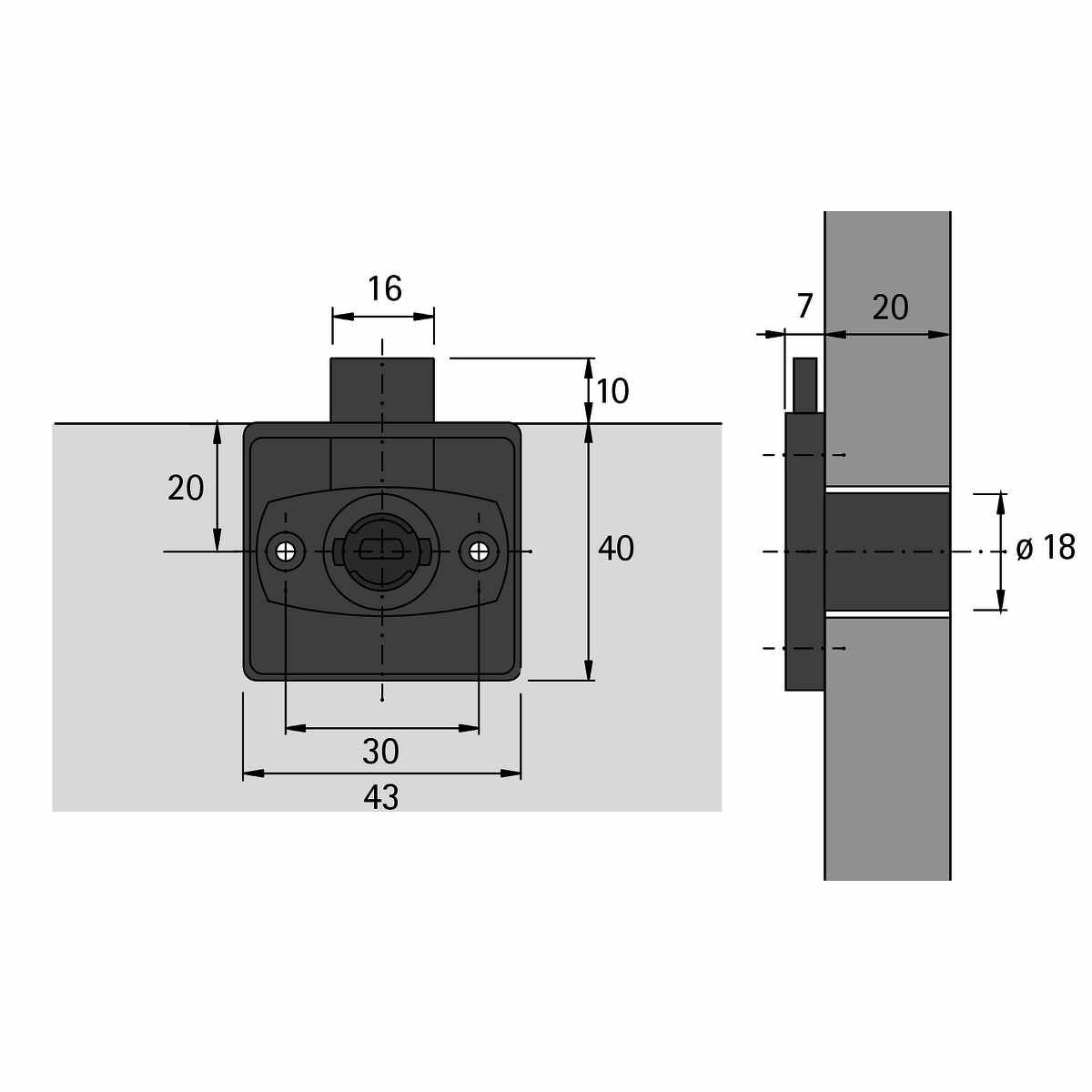 Zyl.Kasten-Riegelschloss Prestige Set/18mm