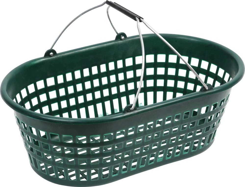 Gartenkorb 15 kg grün oval, m. Doppelklappbügel