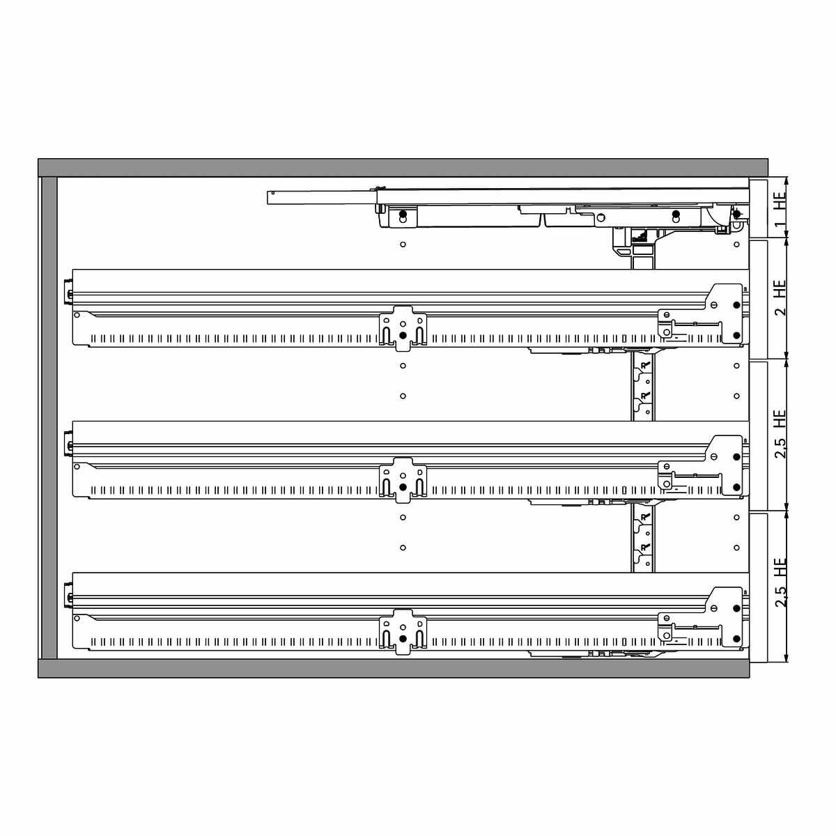 Konstruktionszeichnung Quadro 12 / 3 x KA 270